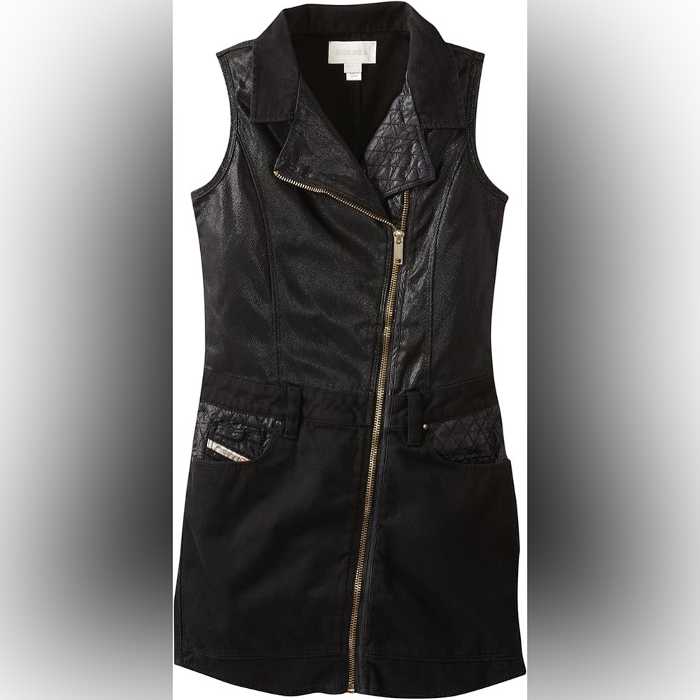 Diesel Black Quilted Kids Dress